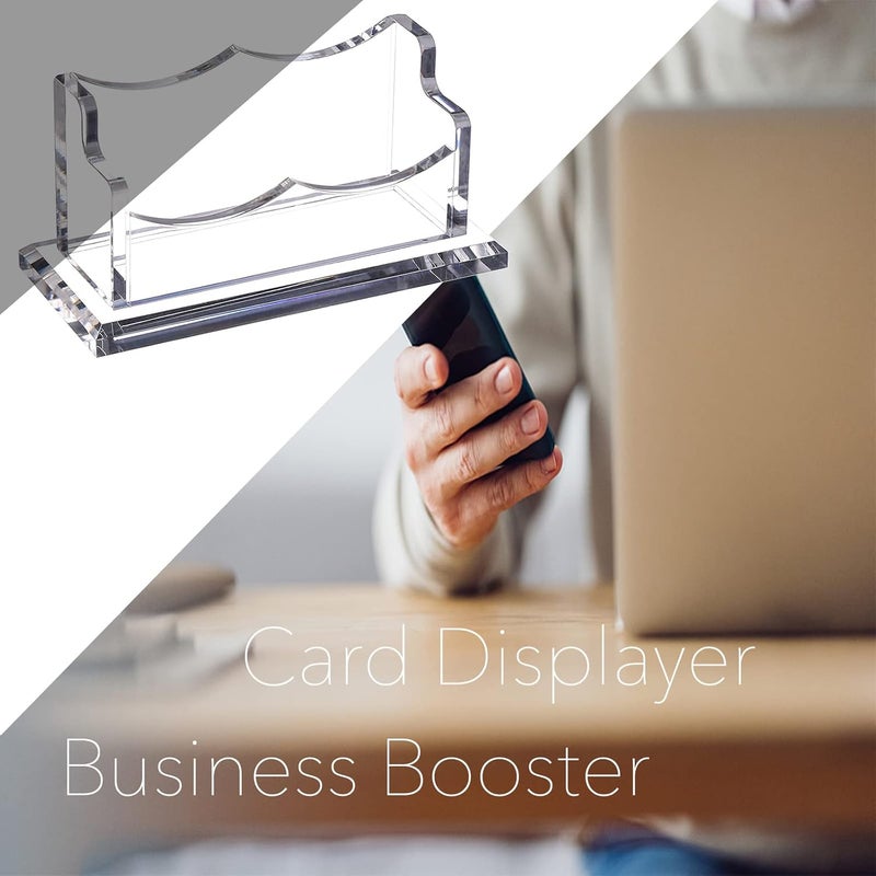 PARTSPOWER Acrylic Business Card Holder for Desk, Horizontal Clear Business Name Card Display Stand, Desk Accessory Business Name Card Organizer (Horizontal, 1-Slot) - Image 5
